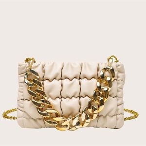 On The Town Quilted Chain Satchel Bag